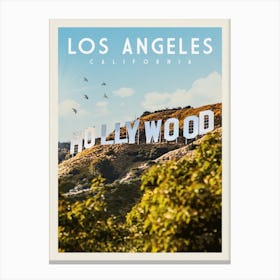 Hollywood California Travel Poster Canvas Print