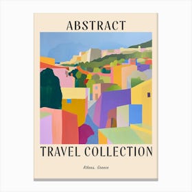 Abstract Travel Collection Poster Athens Greece 1 Canvas Print