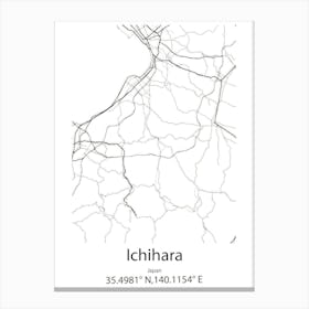 Ichihara,Japan Minimalist Map Canvas Print