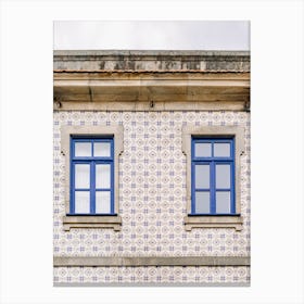Portuguese Tiled Wall - Blue Mosaic - Porto | colorful travel photography 1 Canvas Print