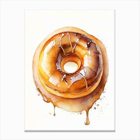 Bourbon Glazed Donut Cute Neon 6 Canvas Print