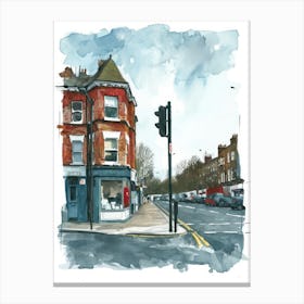 Waltham Forest London Borough   Street Watercolour 4 Canvas Print