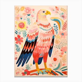 Pink Scandi Eagle 3 Canvas Print