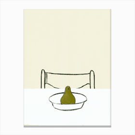 Pear On A Plate Canvas Print