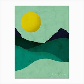 Chartreuse Moon Canvas Print