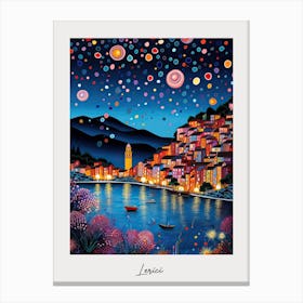 Poster Of Lerici, Italy, Illustration In The Style Of Pop Art 4 Canvas Print