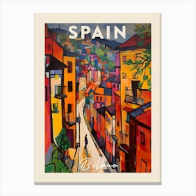 Bilbao Spain 3 Fauvist Painting  Travel Poster Canvas Print