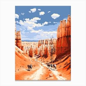 Horses Painting In Bryce Canyon Utah, Usa 1 Canvas Print