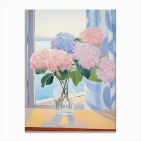 A Vase With Hydrangea, Flower Bouquet 3 Canvas Print