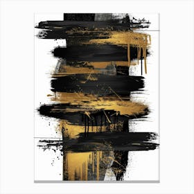 Abstract Black And Gold Painting 104 Canvas Print