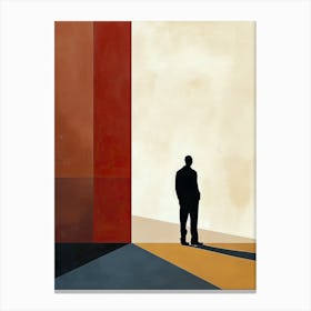 Man In Silhouette, Minimalism Canvas Print