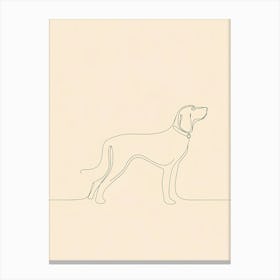 Dog Walking On A Beige Background Lienzo