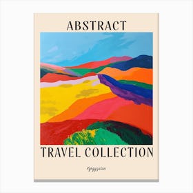 Abstract Travel Collection Poster Kyrgyzstan 6 Canvas Print
