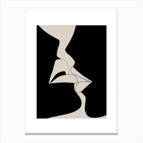 Abstract Couple Kiss Canvas Print