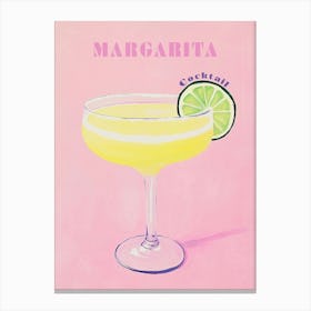 Pastel Cocktail Margarita, Text Glas und Zitrone, pink love Canvas Print