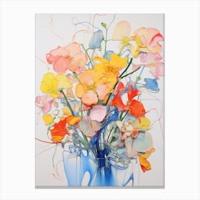 Abstract Flower Painting Freesia 3 Canvas Print