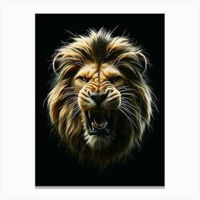 Portrait of Lion Roaring 1 Canvas Print