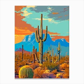 Cactus in the desert Canvas Print