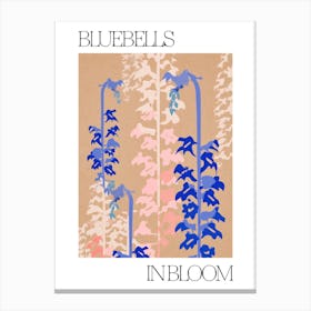 Bluebells In Bloom Flowers Bold Illustration 4 Canvas Print