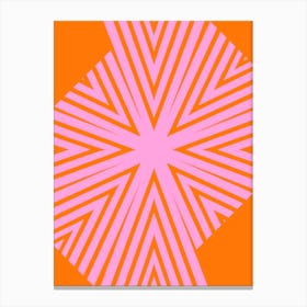 Abstract Pink and Orange Geometric Stripes Canvas Print