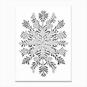 Winter, Snowflakes, William Morris Inspired Canvas Print