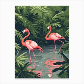 Greater Flamingo Pakistan Tropical Illustration 6 Canvas Print