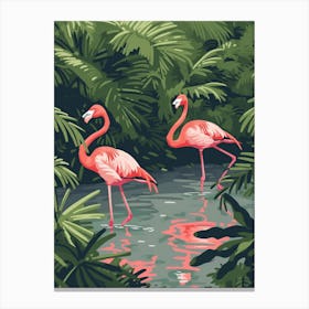 Greater Flamingo Pakistan Tropical Illustration 6 Stampe su tela