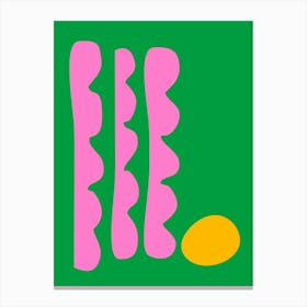 Cute Colorful Spring Green Pink and Yellow Abstract Matisse Inspired Shapes Canvas Print