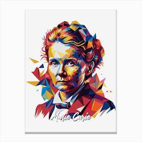 Marie Curie 01 Portrait WPAP Pop Art Canvas Print