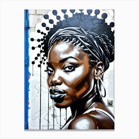 Graffiti Mural Of Beautiful Black Woman 393 Canvas Print