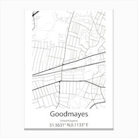 Goodmayes,United Kingdom Minimalist Map Canvas Print