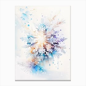 Individual, Snowflakes, Storybook Watercolours 1 Canvas Print