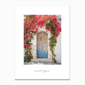 Limassol, Cyprus   Mediterranean Doors Watercolour Painting 3 Poster Canvas Print