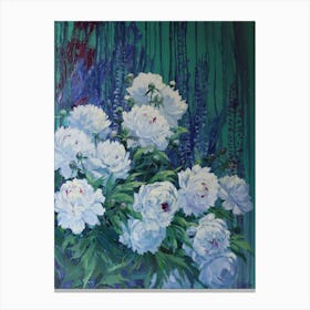 Wei�e Pfingstrosen Canvas Print