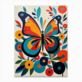 Modern Screen Print Butterfly III Canvas Print