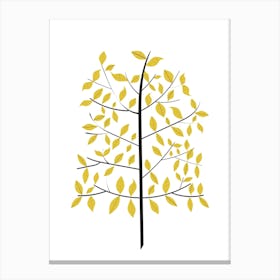 Minimalist Tree Print Yellow Canvas Print