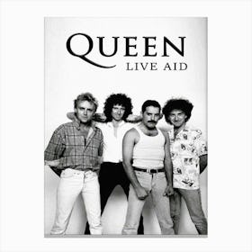 Queen Live Aid Posters And Prints British Rock Band Members Aesthetic Room Decor Canvas Print