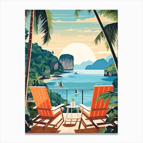 Phuket, Thailand, Graphic Illustration 1 Canvas Print