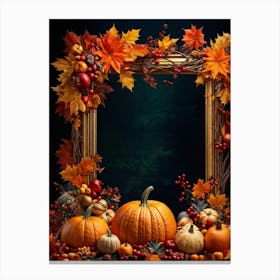 An Opulent Autumnal Frame Filled With Festive Thanksgiving Imagery Midst A Lavish Promotion Digital (7) Canvas Print