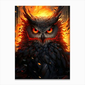 Owl Of Fire Canvas Print