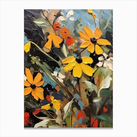 Fall Flower Painting Black Eyed Susan 3 Canvas Print