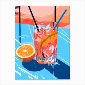 Cocktail With Orange Slice Colour Pop 2 Canvas Print