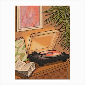 Cosy Vinyl Player Canvas Print
