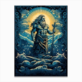  An Illustration Of The Greek God Poseidon 4 Canvas Print