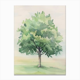 Apple Tree Atmospheric Watercolour Painting 1 Canvas Print