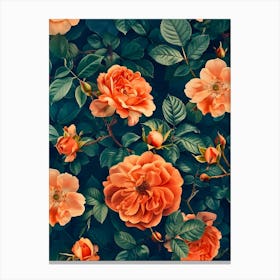 Orange Roses Wallpaper Canvas Print