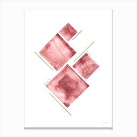 Puzzle In Rose Gold And Silver Canvas Print