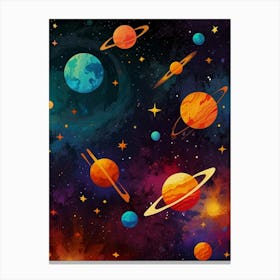 Planets in space 1 Canvas Print