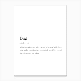 Dad Funny Definition Wall Canvas Print