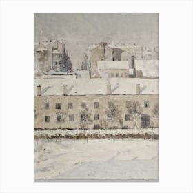 Vintage Winter Building Canvas Print